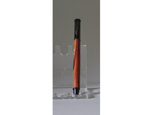 Tulip wood design black chrome pen 